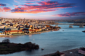 Fototapeta na wymiar Pierre Loti view point. Cityscape of Istanbul Turkey.