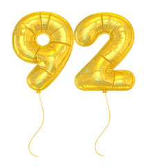 92 Number Golden Balloons 3D