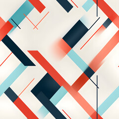 Seamless Retro: Minimalistic and soft red, blue and black colors - Seamless Print, Perfect for Various Designs. - High-tech visuals, Versatile print for multiple uses, Futuristic pattern. Colorful.