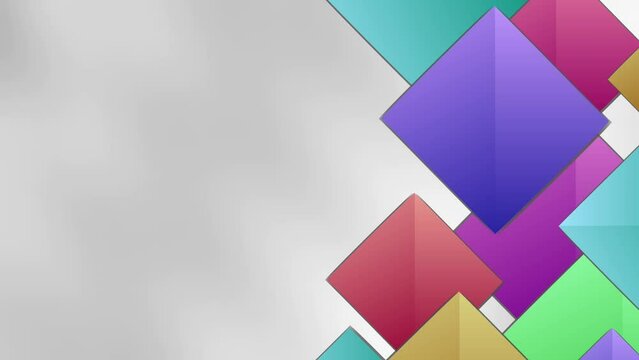 Modern Abstract white background design with layers of shapes a colorful transparent material in triangle and squares shapes