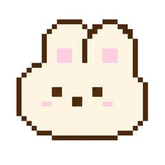 Cute Rabbit,bunny,pixel,monster,cartoon character,cute,icon ,vector, illustration,hand drawn
