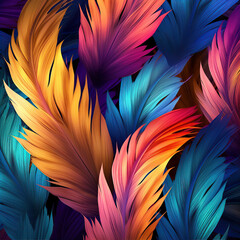 Multi colorful feathers background