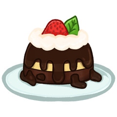 chocolate cake with strawberry