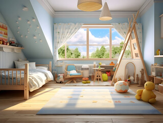 A modern and cosy kids bedroom - Home design theme