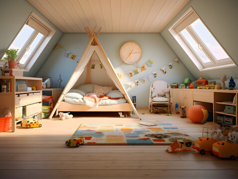 A modern and cosy kids bedroom - Home design theme
