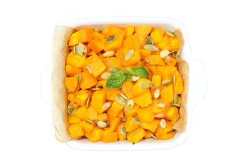 PNG, Baked pumpkin isolated on white background