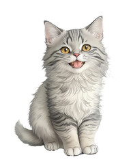 Fototapeta premium Cat Drawing Vector illustration , Assorted Cat Face Style Outline, Cat illustration Vintage Sketch Pastel Watercolor 