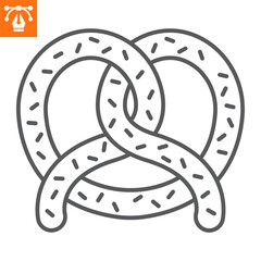 Pretzel line icon, outline style icon for web site or mobile app, oktoberfest and food, bagel vector icon, simple vector illustration, vector graphics with editable strokes.