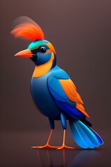 Fototapeta premium A colorful bird with a yellow head and red feathers. AI Generated