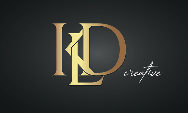 luxury letters KLD golden logo icon premium monogram, creative royal logo design