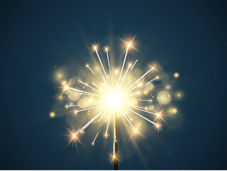 Vector illustration of sparklers on a transparent background.	

