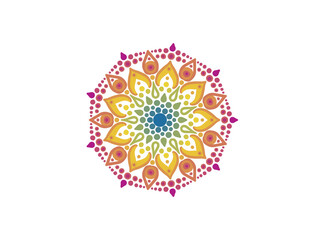 Dot painting australian rainbow palette mandala