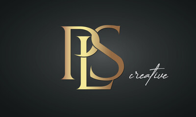 luxury letters PLS golden logo icon premium monogram, creative royal logo design
