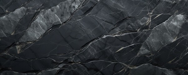 Abstract granite pattern on wet black stone, realistic coal, energy panorama. Generative Ai. - obrazy, fototapety, plakaty