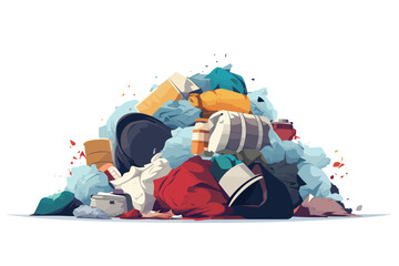 trash pile vector flat minimalistic isolated illustration