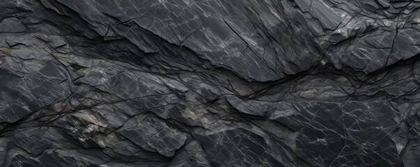 Abstract granite pattern on wet black stone, realistic coal, energy panorama. Generative Ai.