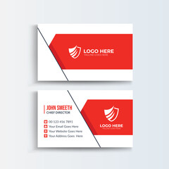 Security Service Business Card Design, Modern simple orange business card template, Security Guard, cctv camera, technology service,