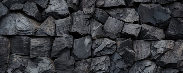 Close up pattern of detailed coal, green natural energy. Generative Ai.