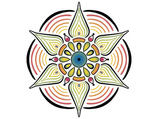 Obraz premium Rainbow gradient mandala on white background