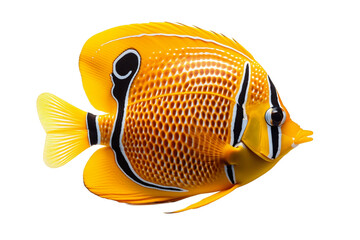 Isolated Butterflyfish Transparent Background. Generative AI