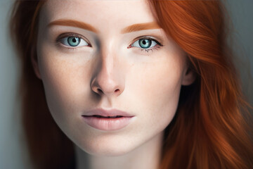 Fototapeta premium Enchanting Red-Haired Model