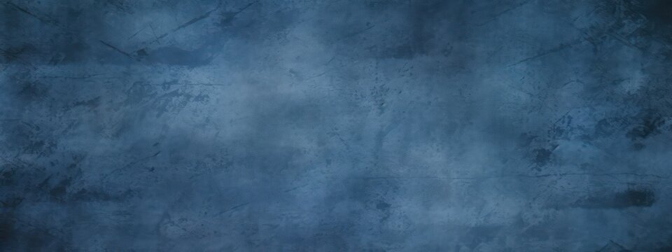 Background image of plaster texture in dark blue tones in grunge style