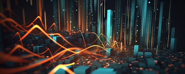 Abstract digital background. Data universe illustration. Ideal for depicting network abilities, technological processes, digital storages, science, education, etc.