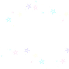 pastel color stars frame without background