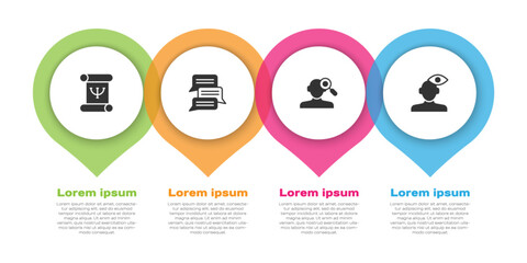 Set Psychology book, Online psychological counseling, Finding problem psychology and Solution. Business infographic template. Vector