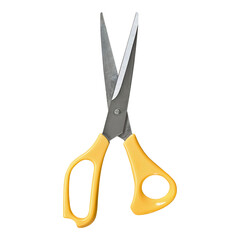 Yellow scissors cut out