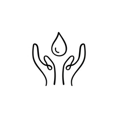 Save Water Line Style Icon Design