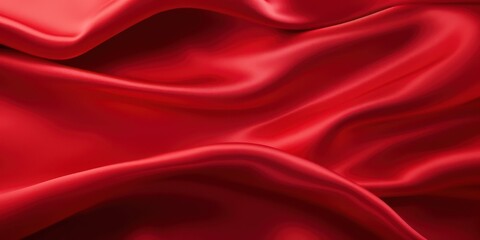 Obraz premium Beautiful bright background of red scarlet satin fabric with drapery