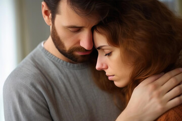 Wife Comforts Anxious Husband