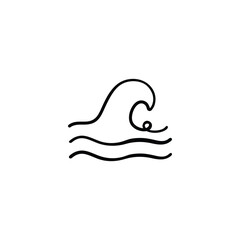 Tsunami Wave Line Style Icon Design