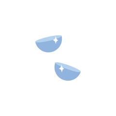 Shiny contact lenses, cartoon flat vector illustration isolated on white background.