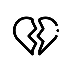 broken heart line icon
