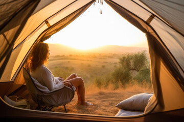 A Woman's Serene Tent Getaway