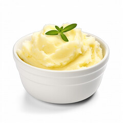 Mashed potatoes isolated on white background 