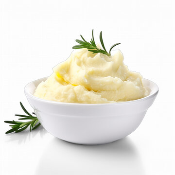 Mashed potatoes isolated on white background 