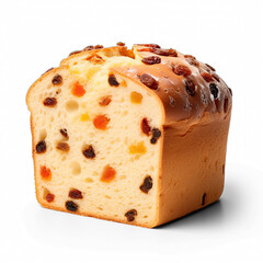 Panettone piece isolated on transparent background 