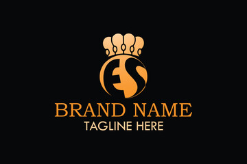 Modern ES Luxury letter logo template.
