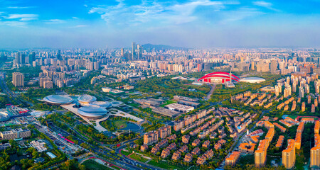 The Urban Environment of Nanjing Olympic Sports Center and Jiangsu Grand Theater in China
