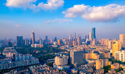 Aerial view of the CBD in Xinjiekou, Nanjing Province, China