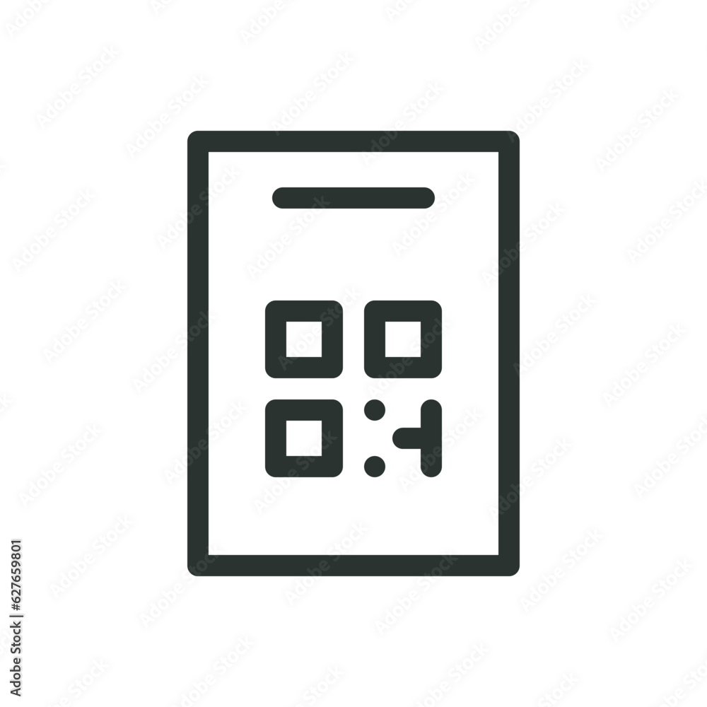 Poster qr code menus for restaurant isolated icon, qr code menu for bar vector icon with editable stroke