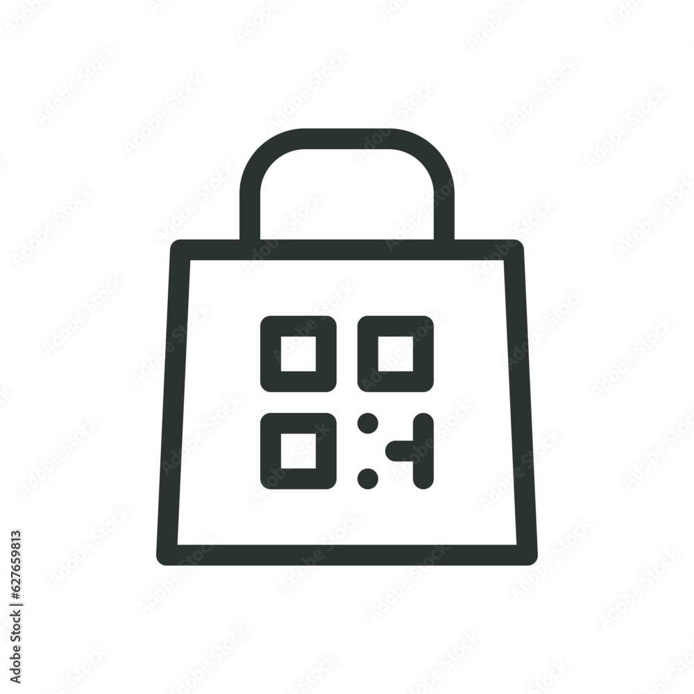 Poster qr code link to online store isolated icon, qr codes in retail vector icon with editable stroke