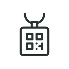 Obraz premium QR code dog tag isolated icon, QR pet id tag vector icon with editable stroke