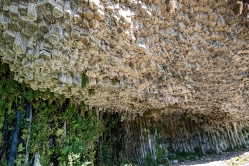 stone symphony canyon basalt columns in khostŕov reservation in armenia