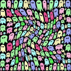 Halloween pattern with ghosts