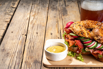 Oktoberfest pretzel sandwich