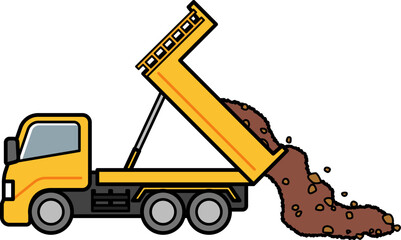 働く車・土砂を排出するダンプカー. © m-tsukasa